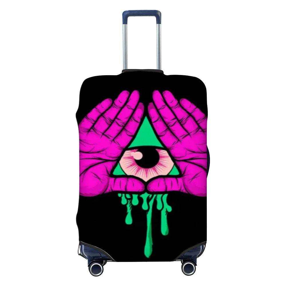 Unisex non-elastic luggage cover with graffiti print and zipper opening, stretchable protective cover with non-slip inner fastening Stornfield