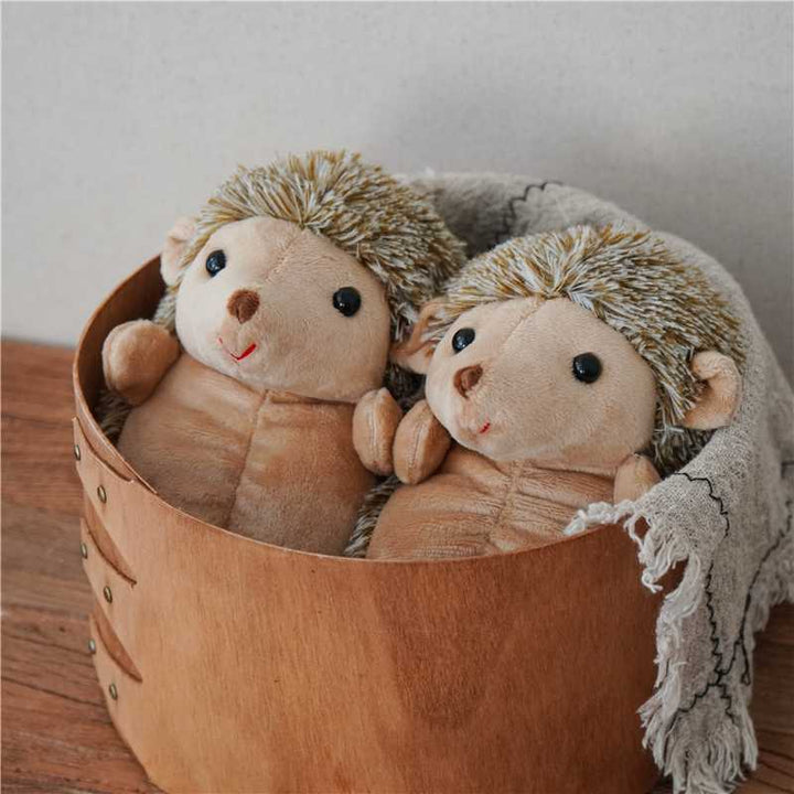 Plush Hedgehog Comforter Toy with Textured Faux-Fur Back and Velvety Front
