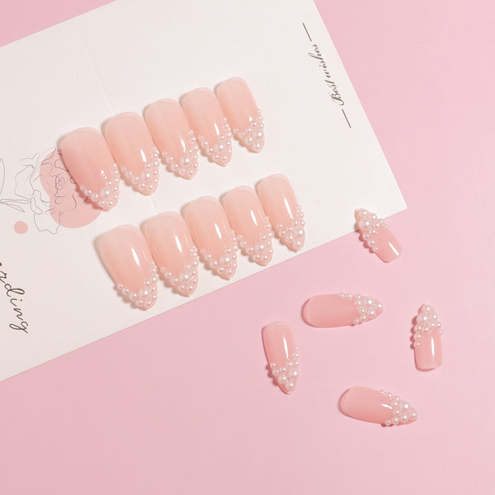 Glamorous Pearl-Accented Press-On Nail Set Stornfield