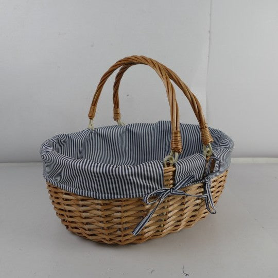 Women braided basket with striped inner lining Stornfield