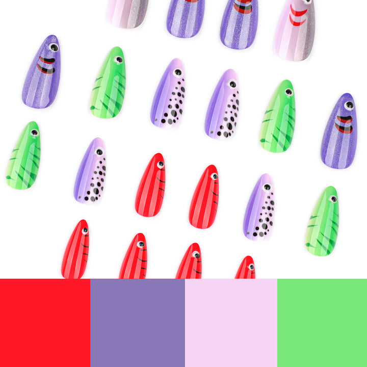 Artful Nail Extensions with Playful Fish Design Stornfield