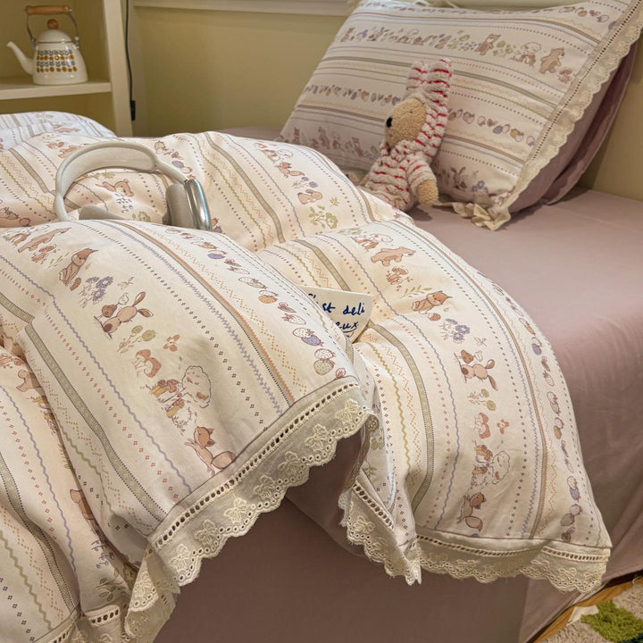 Floral Print Cotton Bedspread