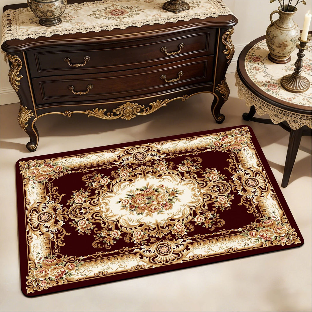 Vintage Floral Design Bath Mat Stornfield