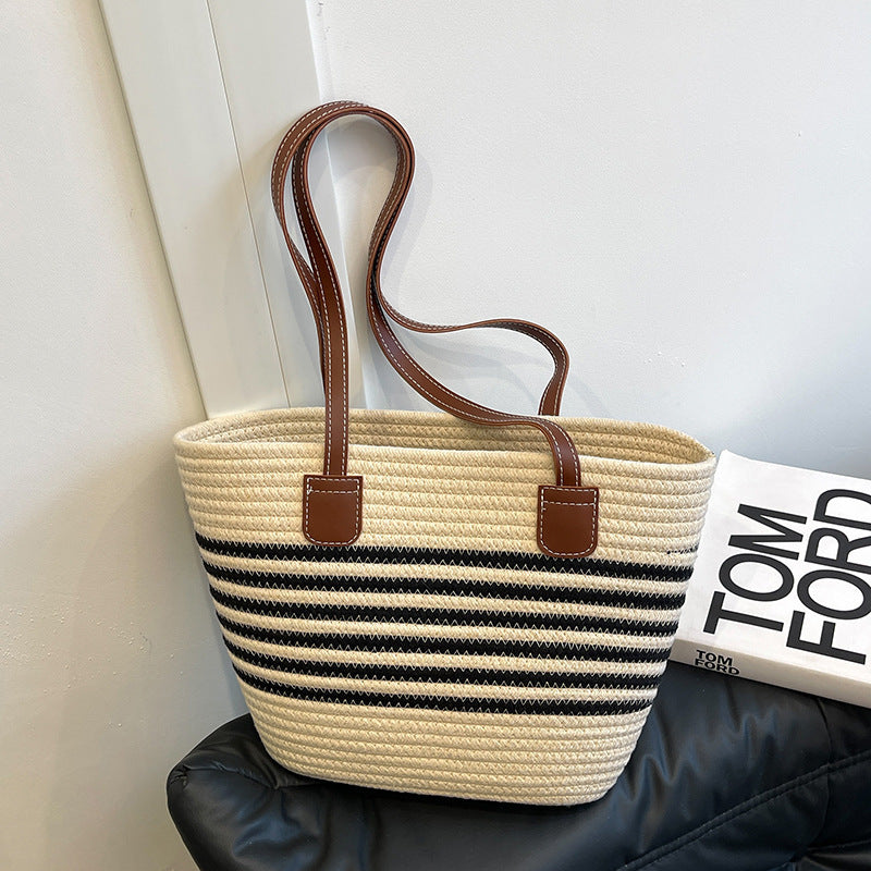 Striped Woven Beach Tote Bag Stornfield