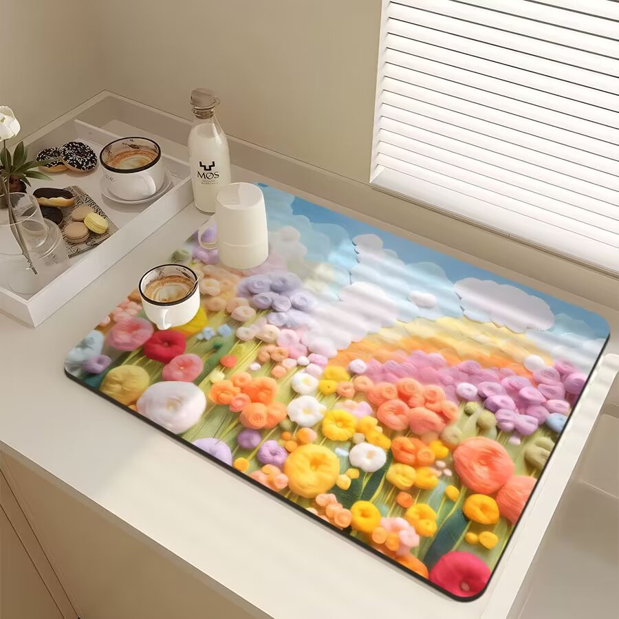 Floral-Themed Kitchen Mat Stornfield