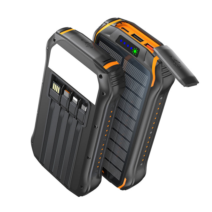 Robust solar power bank with fast charging function and integrated LED lamp Stornfield