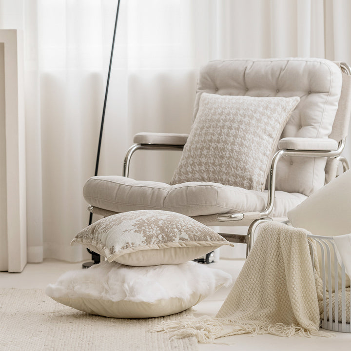 Soft and breathable decorative cushion with velvet cover