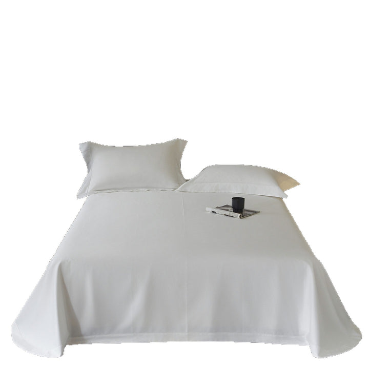 Smooth Cotton-Sateen Flat Sheet and Oxford Pillowcase Set Hotel-Style Silky Finish