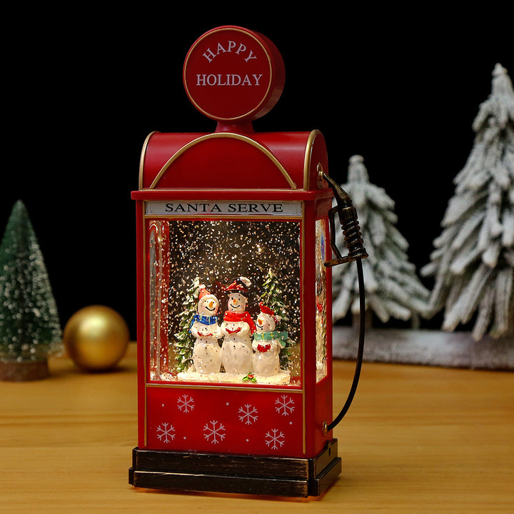 Nostalgic Christmas lantern with moving snowman scene Stornfield