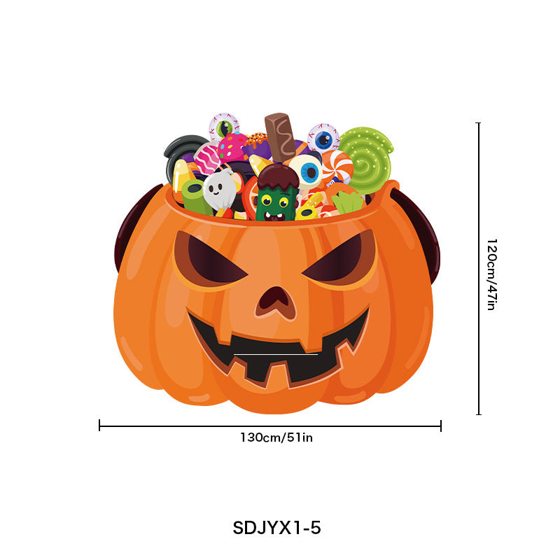 Large Halloween wall sticker vinyl with dancing skeletons and removable self-adhesive film