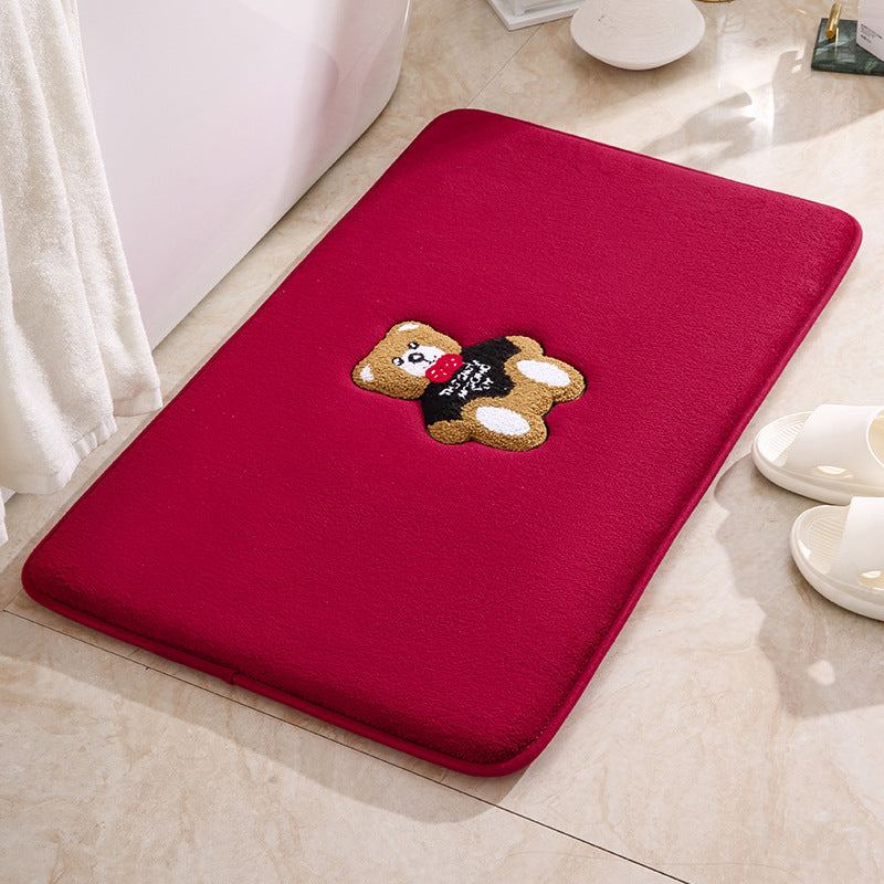 Cute Teddy Bear Plush Bath Mat Stornfield
