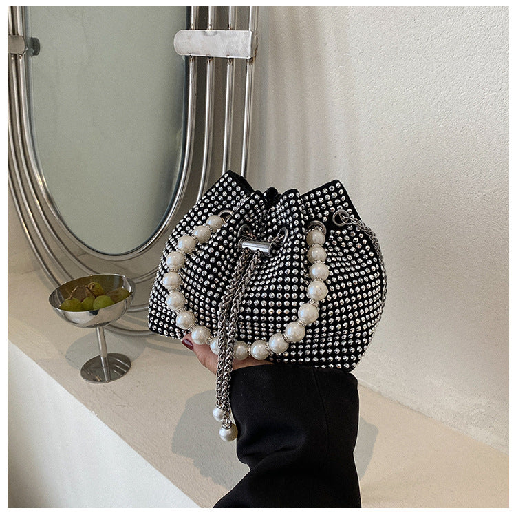 Elegant Beaded Drawstring Handbag