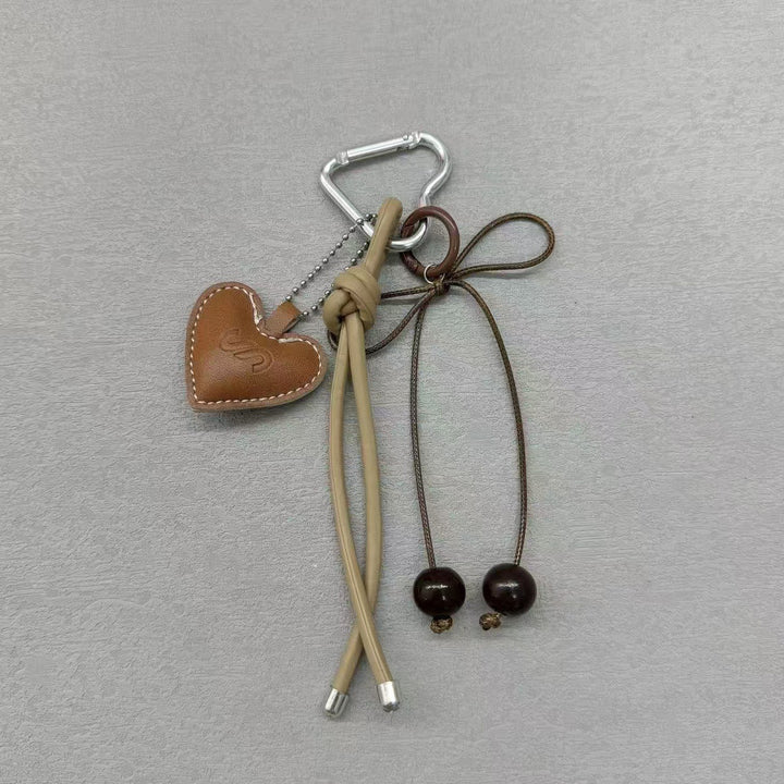 Heart-Shaped Leather Charm Keychain Stornfield
