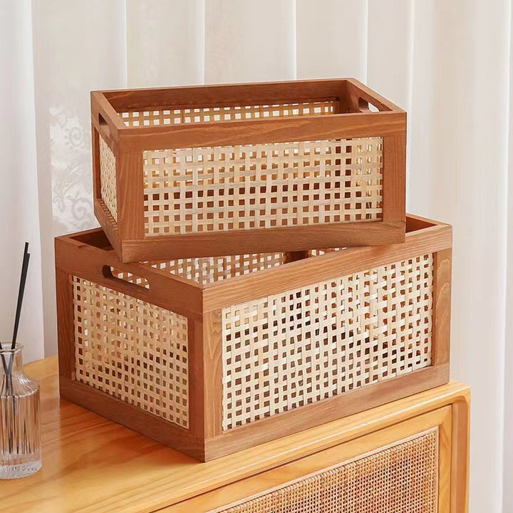 Natural Wooden Storage Bins Stornfield