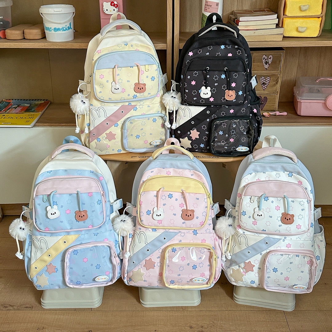 Playful Embroidered Star-Themed Backpack Stornfield