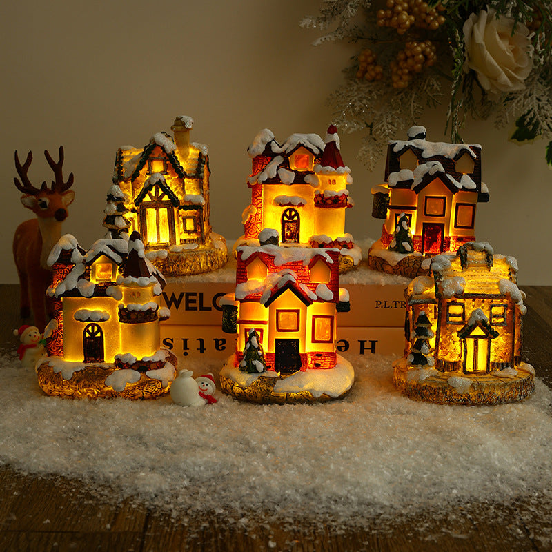 Illuminated Christmas village made of ceramic Stornfield