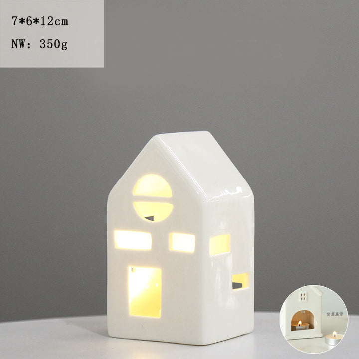 Ceramic House-Shaped Candle Holder Stornfeild