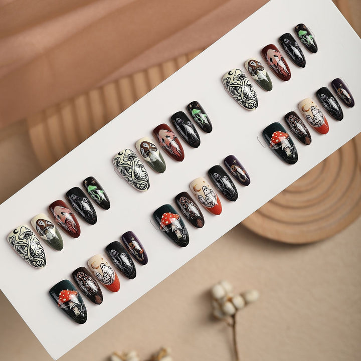 Creative nail art set with playful Halloween design Stornfield