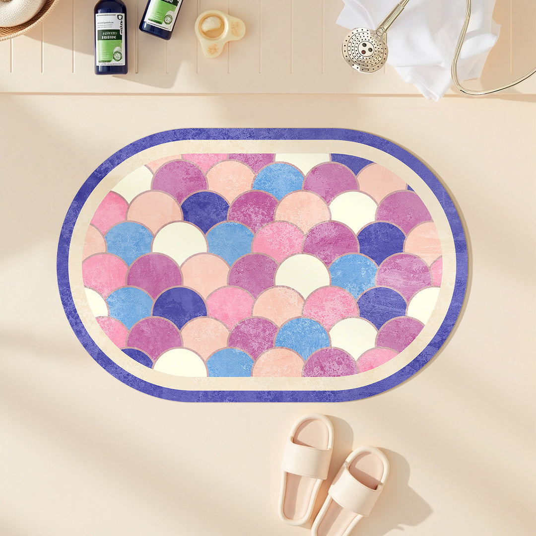 Colorful Geometric Pattern Bath Mat