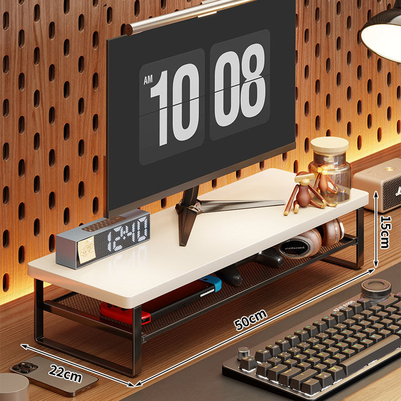 Ergonomic Monitor Stand Riser with Mesh Storage Drawer and Metal Frame