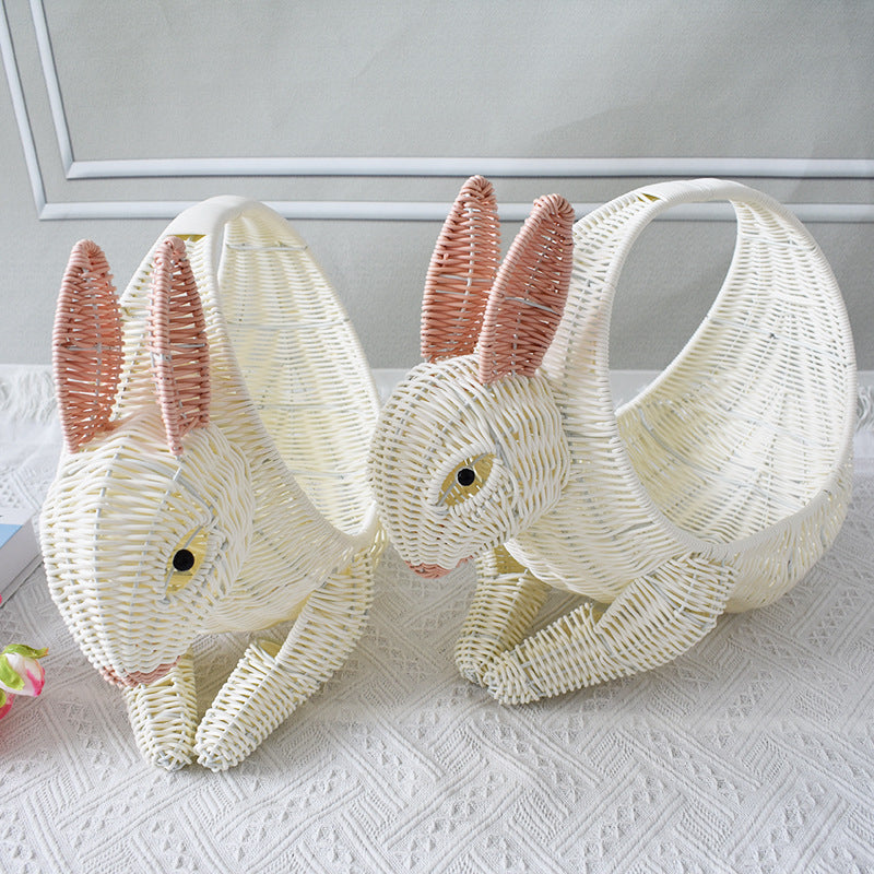 Artistic Rabbit-Shaped Woven Storage Basket Stornfield