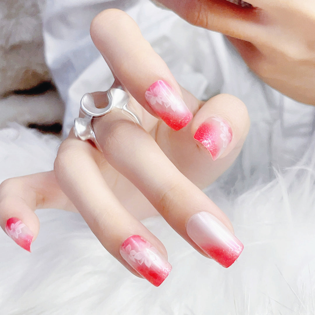 Ombre Glittery Press-On Nail Set