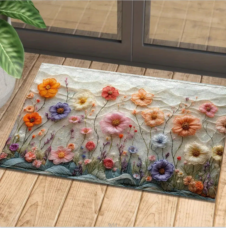 Decorative Floral Area Mat Stornfield