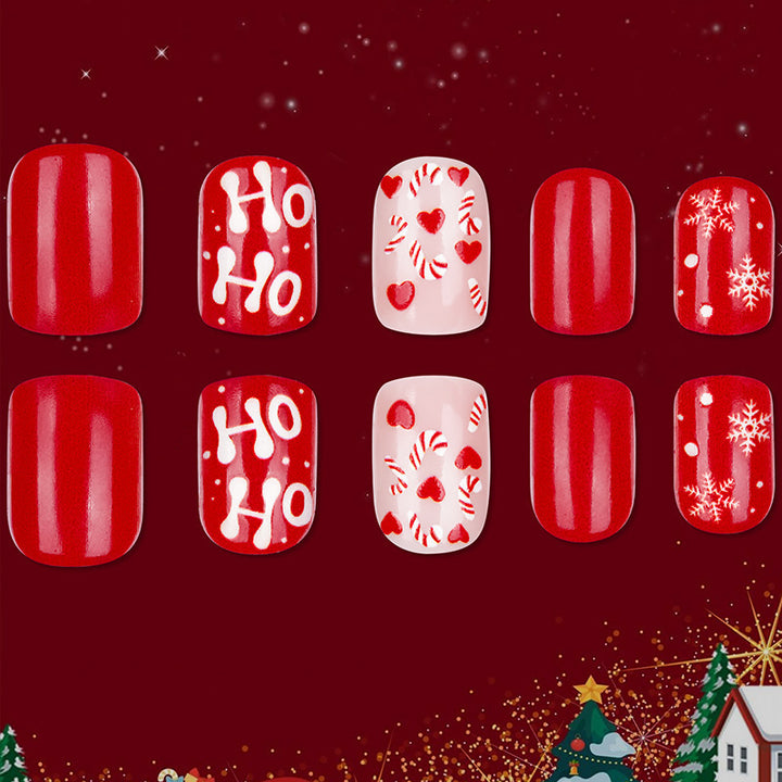 Artificial Nails with Festive Christmas Design Stornfield