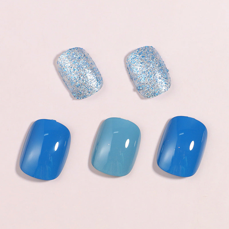 Artistic Press-On Nail Set with Sparkling Glitter Effect Stornfield