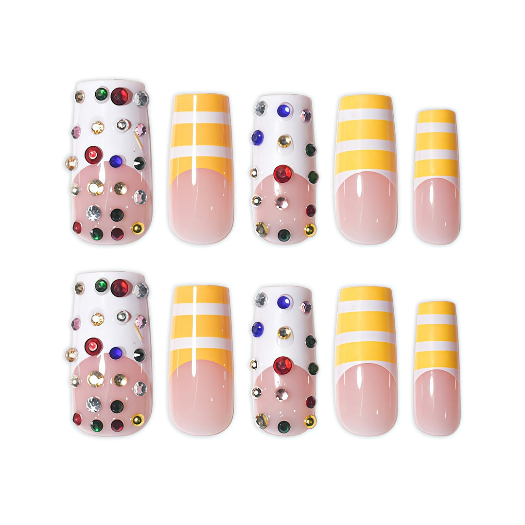 Decorative Long Press-On Nail Set Stornfield