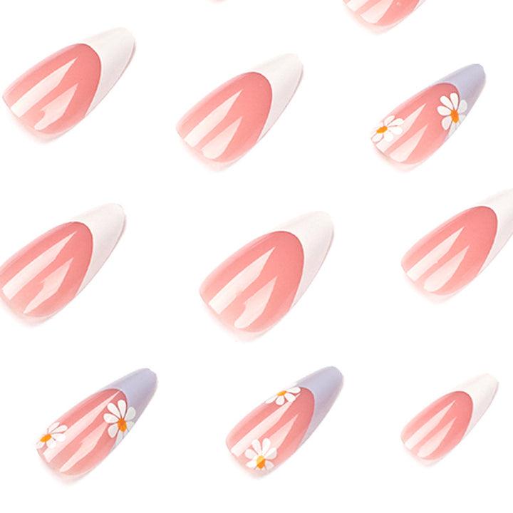 Elegant artificial nail design with delicate flower and ombre effects Stornfield