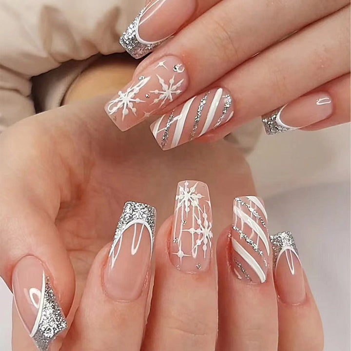 Glamorous nail tips with glitter tips Stornfield