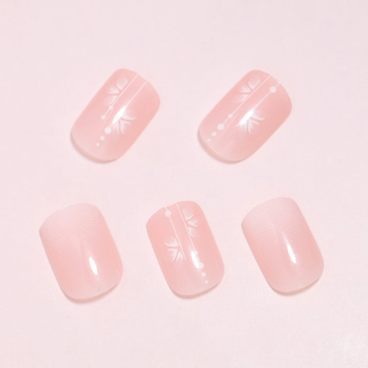 Elegant Floral Press-On Nail Set Stornfield