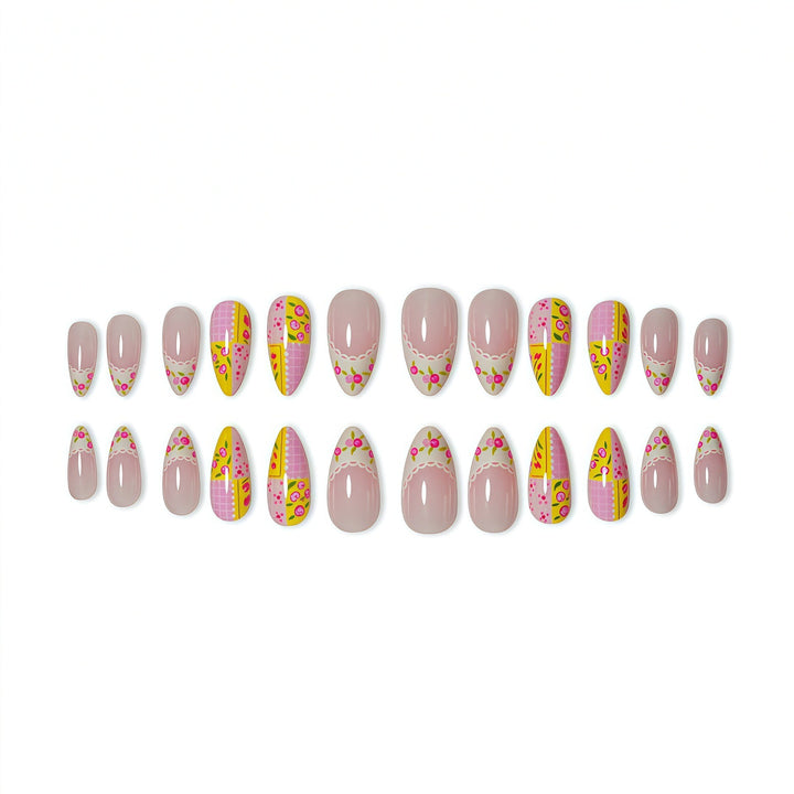 Decorative Floral Press-On Nail Art Stornfield