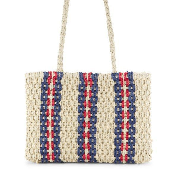 Handbag Made of Braided Natural Material with Colorful Accents Stornfield
