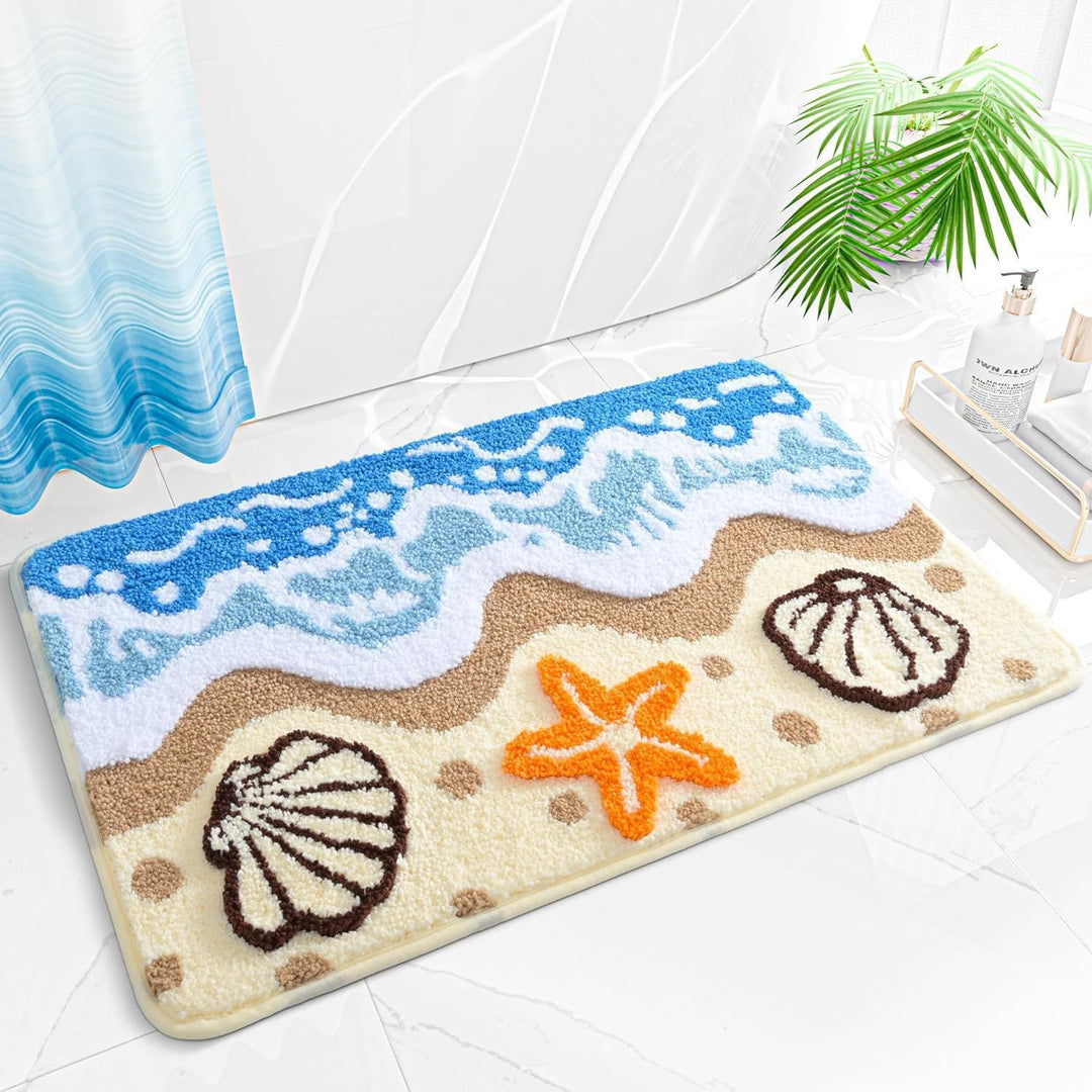 Coastal-Inspired Plush Bath Mat