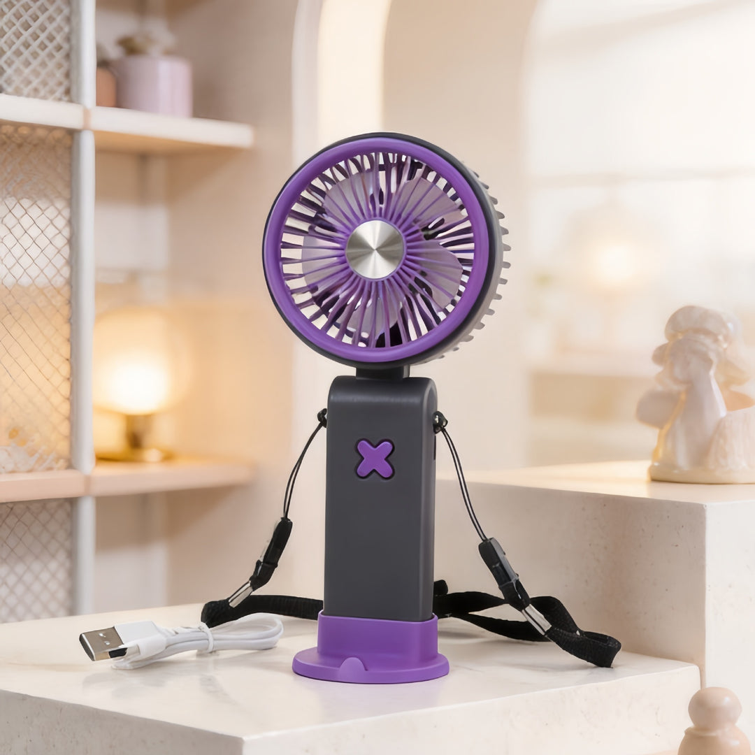 Ladies Portable Hand Fan with USB Connection and Flexible Carrying System Stornfield