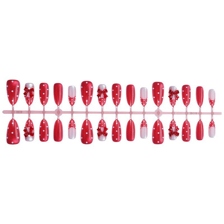 Decorative Press-On Nail Set with Bow Accents Stornfield
