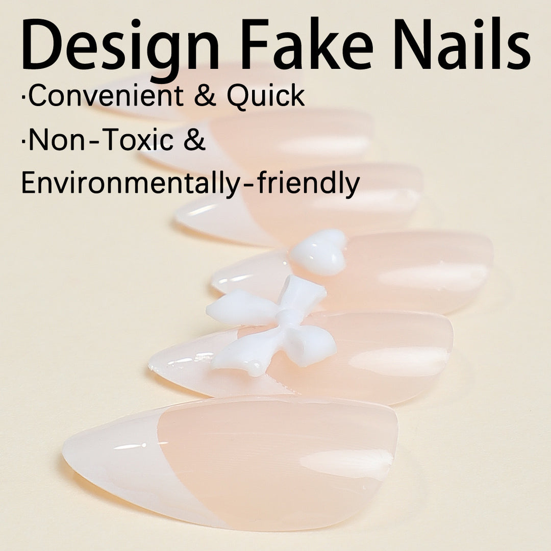 Artificial nail tips with playful 3D decorations Stornfield