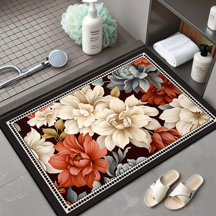 Floral Patterned Comfort Bath Mat Stornfield