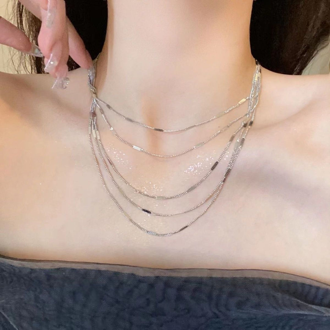 Layered Silver Chain Necklace Stornfield