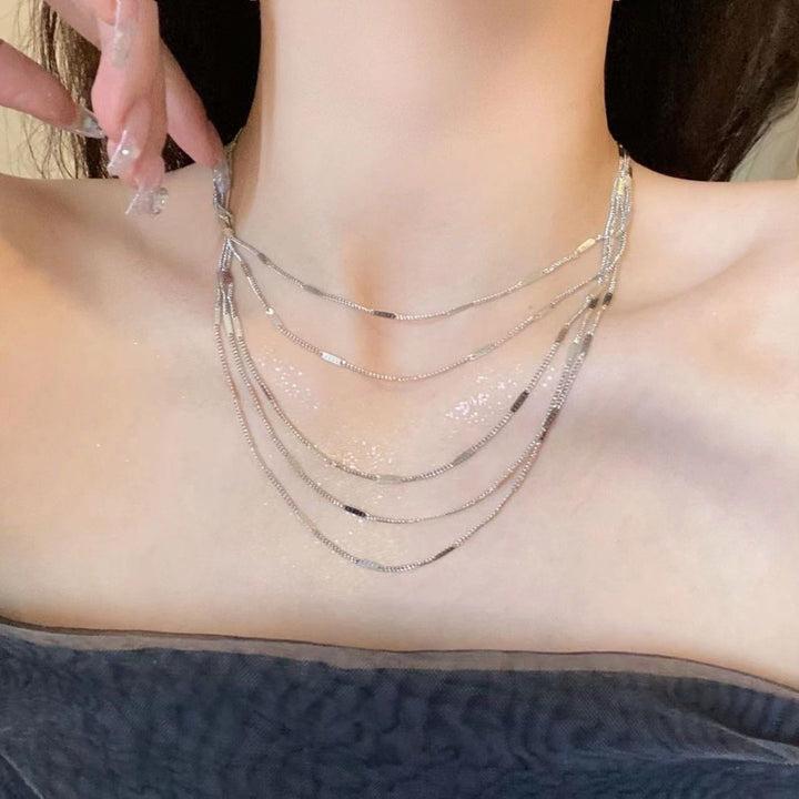 Layered Silver Chain Necklace Stornfield