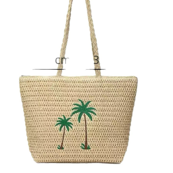 Summer basket bag with palm pattern Stornfield