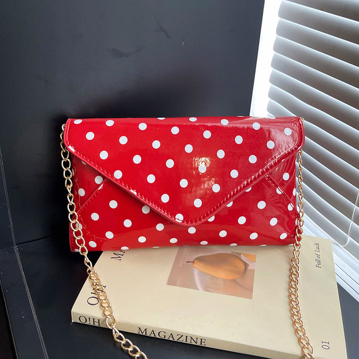 Polka Dot Patent Leather Crossbody Bag