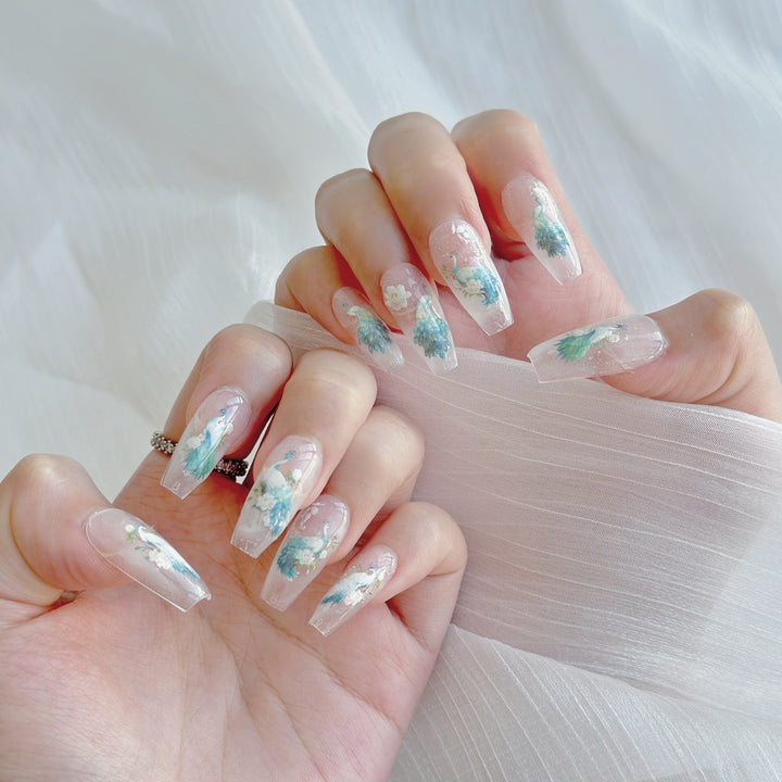 Decorative Floral Press-On Nail Art Set  1791774223