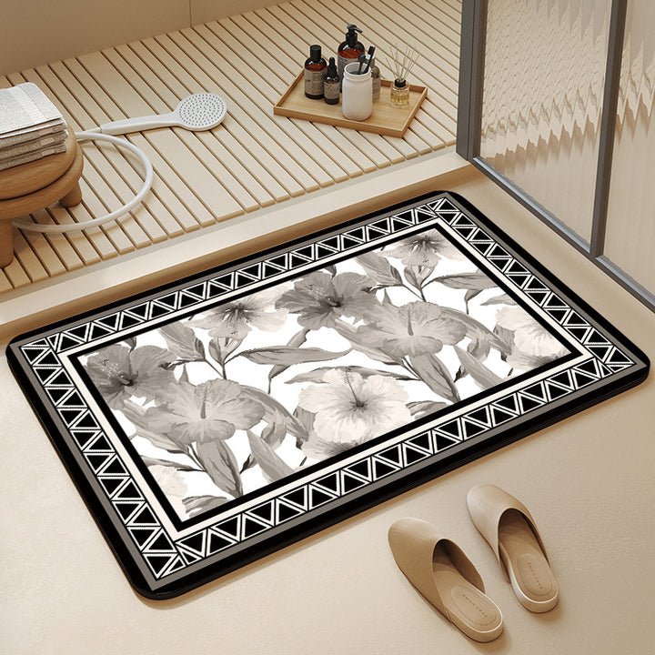 Textured Geometric Bath Mat Stornfield