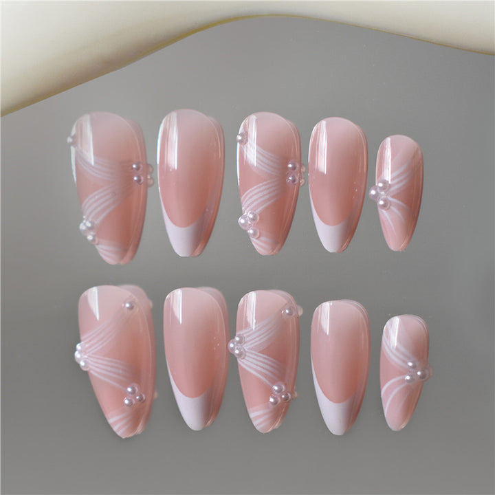 Elegant French Tip Press-On Nails Stornfield