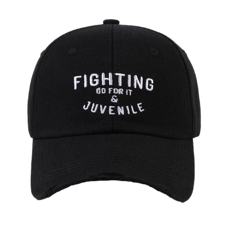 Women's Distressed Cotton Cap with Motivational Embroidery Stornfield