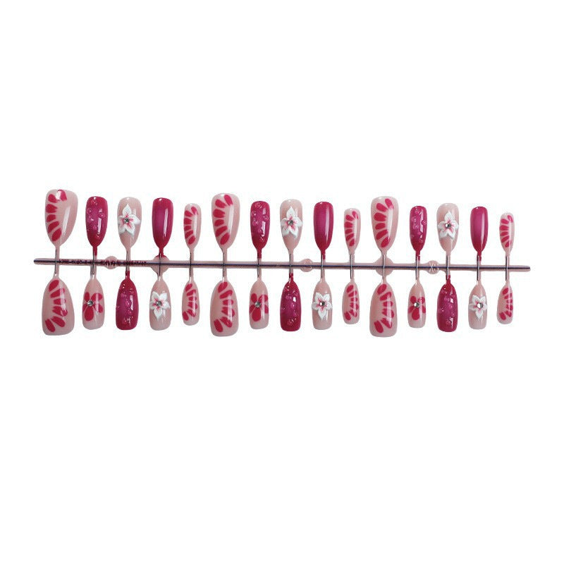 Floral Art Press-On Nail Set with 3D Accents Stornfield