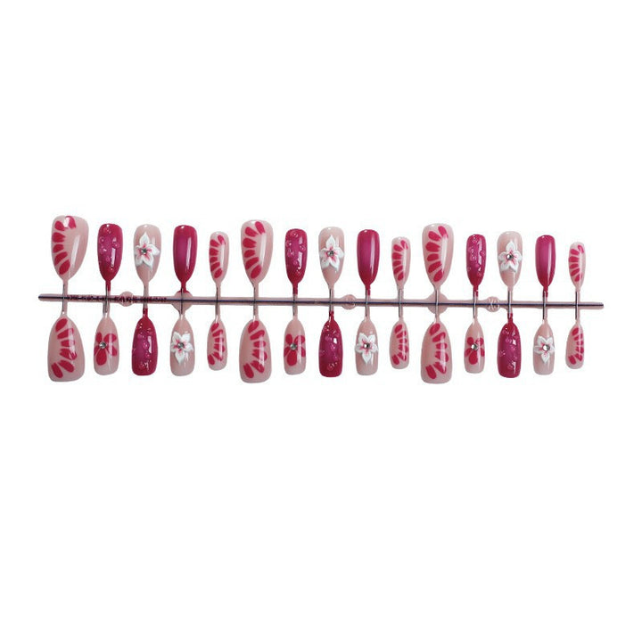 Floral Art Press-On Nail Set with 3D Accents Stornfield